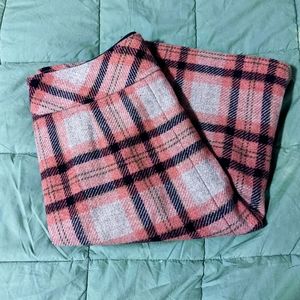 LL Bean pink plaid Andover wool skirt